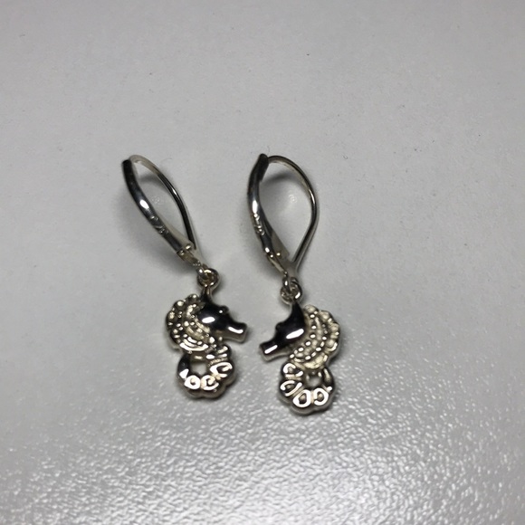 CUSTOM MADE Sterling Silver Seahorse Earrings - Picture 3 of 5